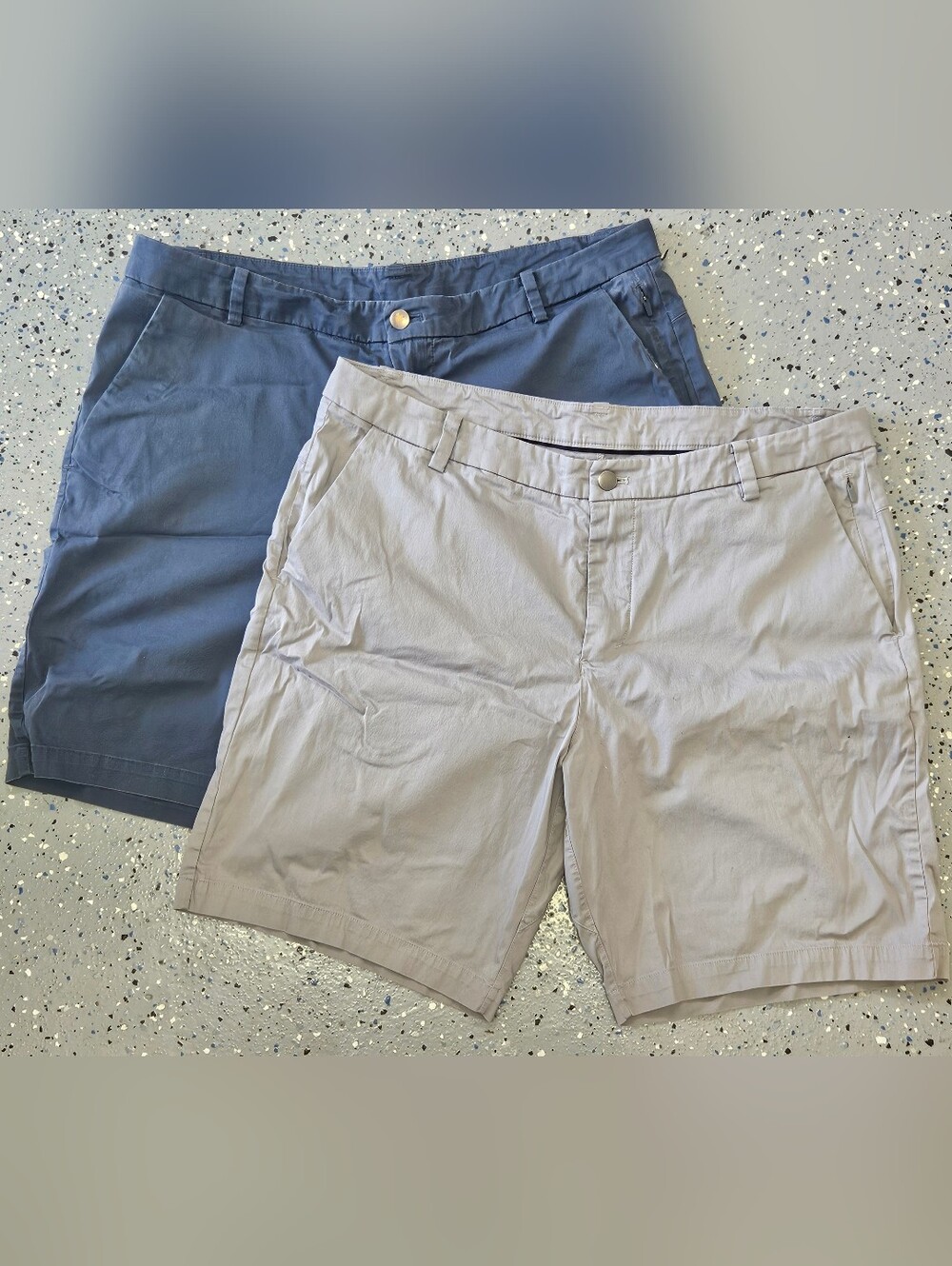 Lululemon Mens Shorts - Navy Blue (Faded) & Slate Blue - Size 36